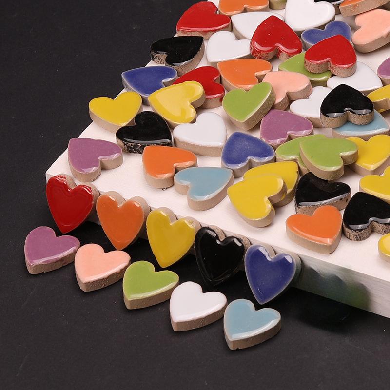 Art Craft Door - Heart Shaped Ceramic Mosaic Tiles Set