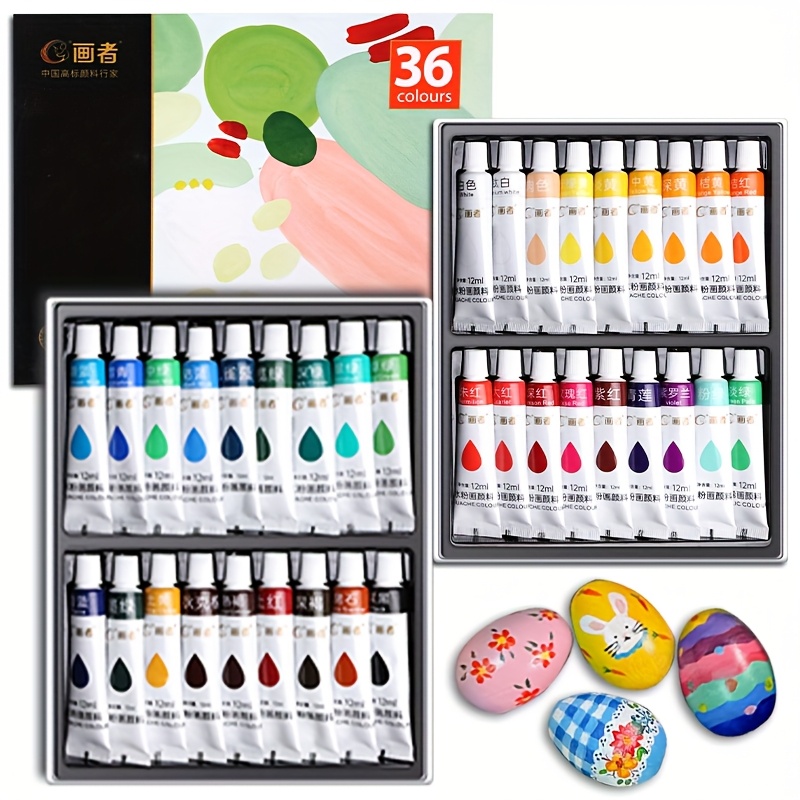 Gouache Paint Set - Gouache Paint Set 36 Colors 12mL/0.4oz,