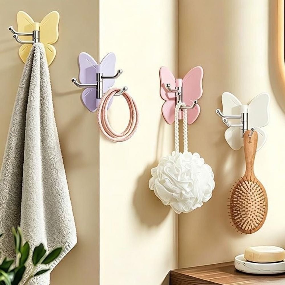 Art Craft Butterfly - 4PCS Plastic Rotating Butterfly Wall Hooks