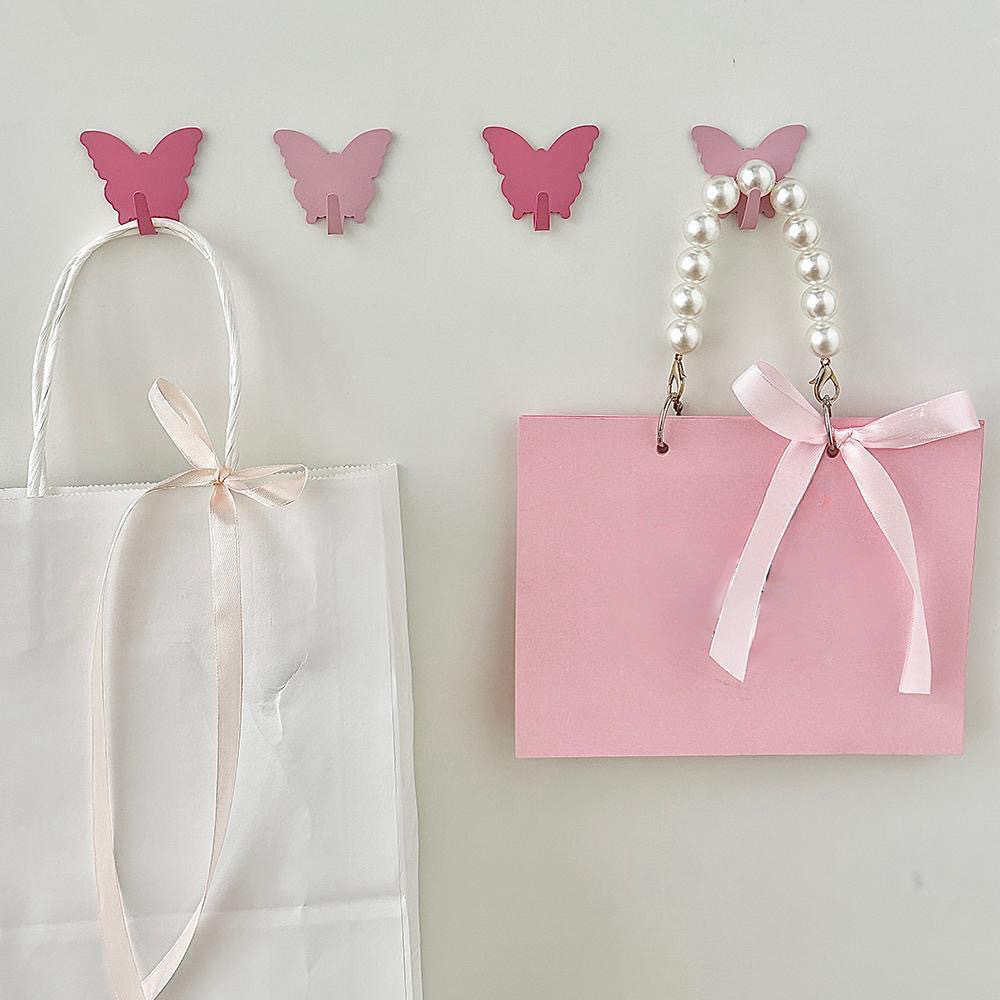 Art Craft Butterfly - 3PC Pink White Butterfly Shape Metal