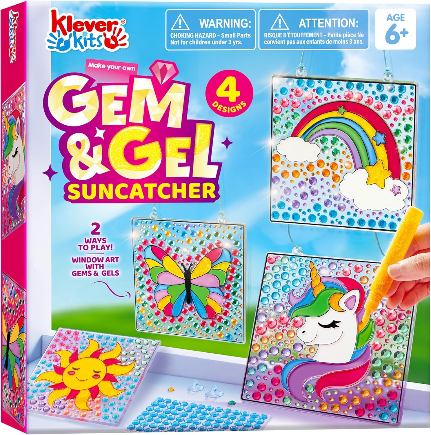 Art Craft For Christmas - JOYFY 4PCS Window Art 2-in-1 Gems