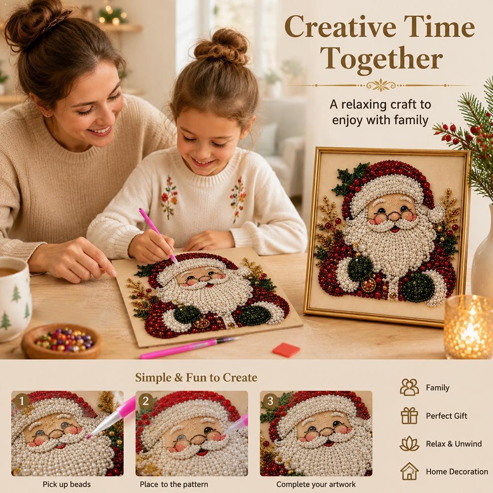 Christmas Santa Claus Pearl Ar - đánh giá và giá Art Craft For Kids