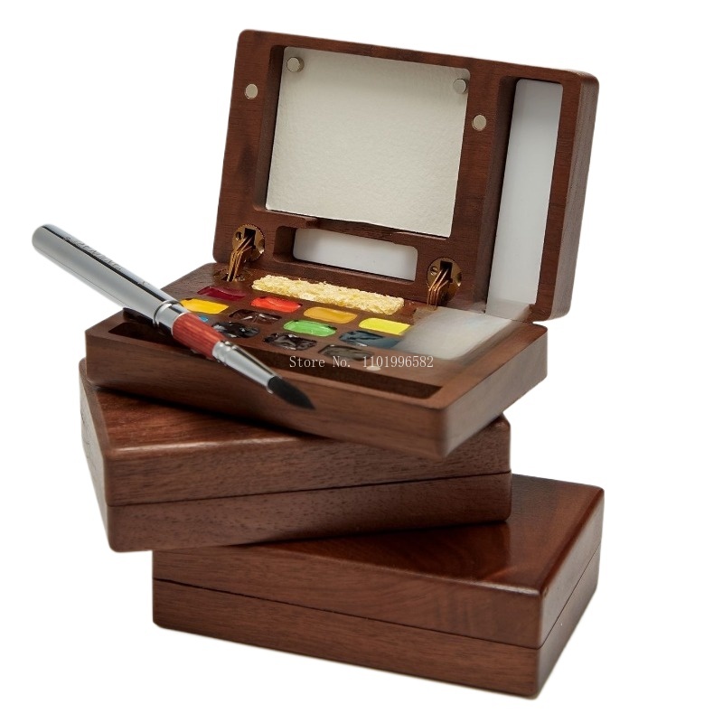 Travel Painting Box Solid Wood - đánh giá và giá Gouache Paint Set
