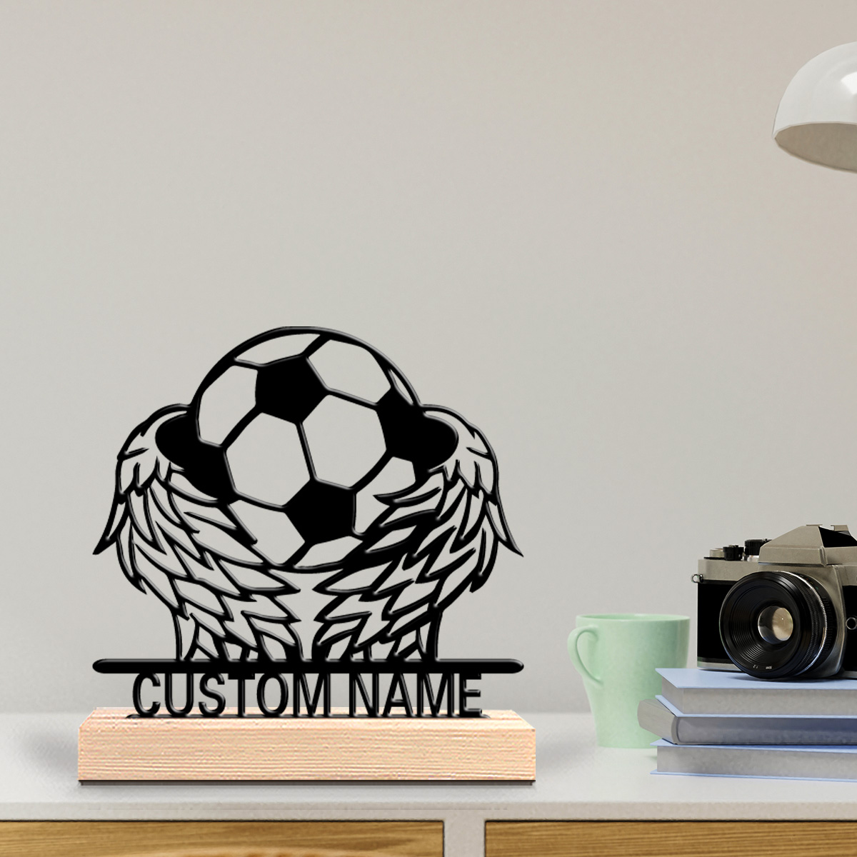 1pc Wing Soccer Custom Text Ti - đánh giá và giá Art Craft Wood