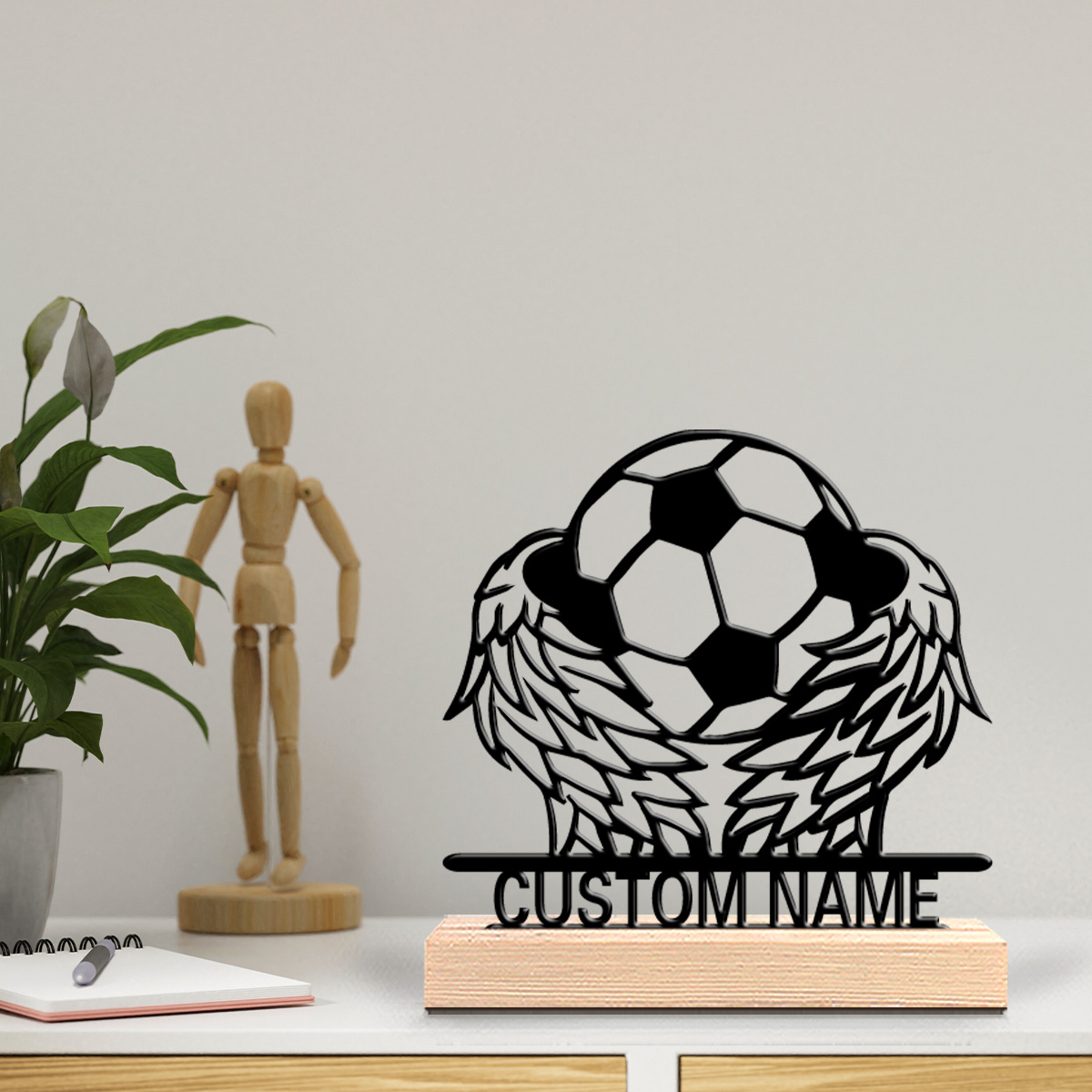 1pc Wing Soccer Custom Text Ti - đánh giá và giá Art Craft Wood