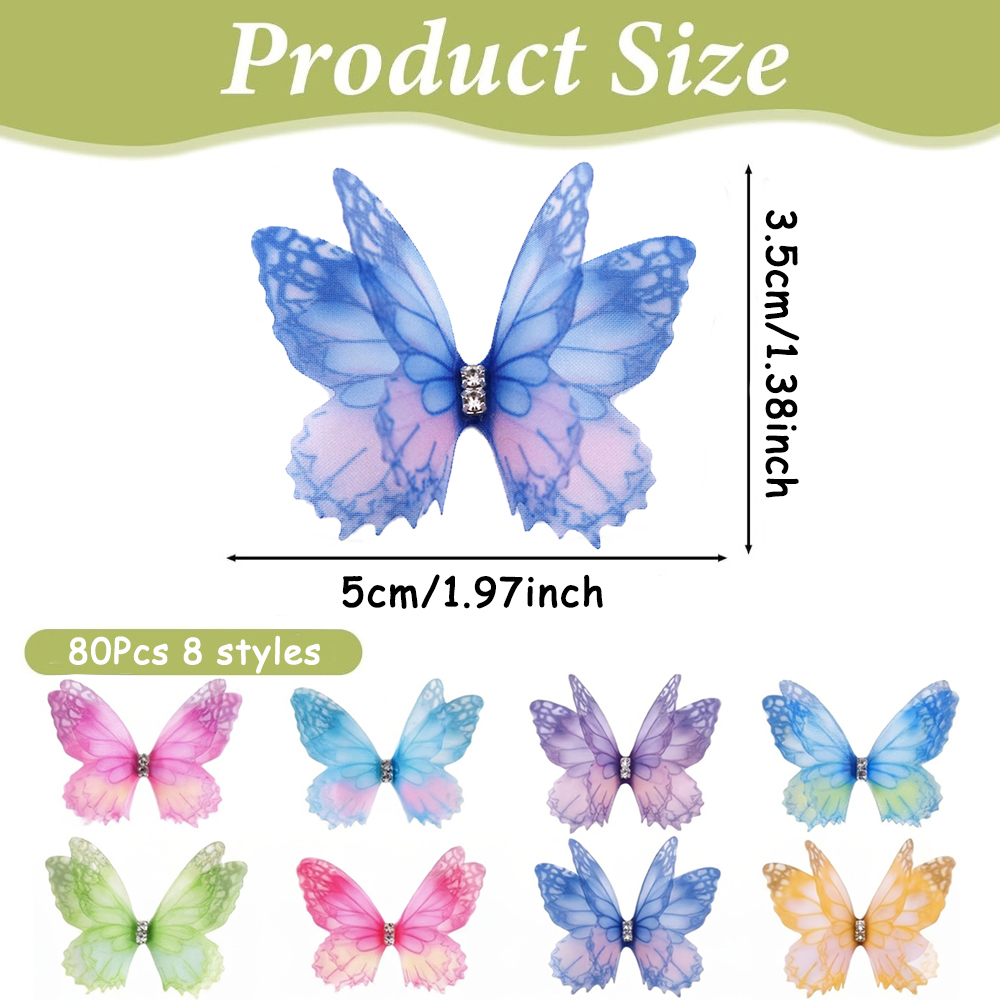 80Pcs Organza Butterfly Crafts - đánh giá và giá Art Craft Butterfly