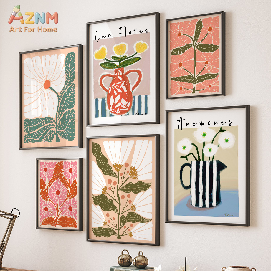 AZNM Boho Floral Canvas Wall A - đánh giá và giá Art Craft Butterfly